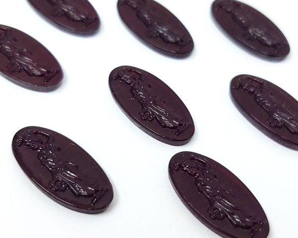 画像3: ns330/ヴィンテージ/ドイツ/ガラスカメオ/花輪を持つ女神/ダークレッドブラウン/約20×10mm(1個） (3)