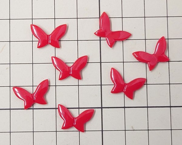 画像2: ヴィンテージ/日本/プラスチック/バタフライ/スカーレット(2個) (2)