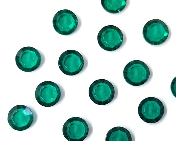 画像1: ヴィンテージ/ドイツ/ガラス/シャネルストーン/エメラルド/47ss(1個) (1)