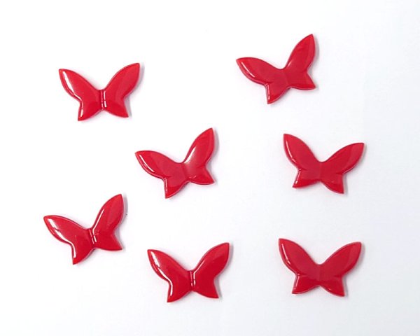 画像1: ヴィンテージ/日本/プラスチック/バタフライ/スカーレット(2個) (1)