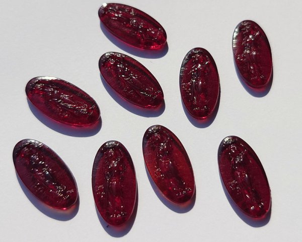 画像2: ns330/ヴィンテージ/ドイツ/ガラスカメオ/花輪を持つ女神/ダークレッドブラウン/約20×10mm(1個） (2)