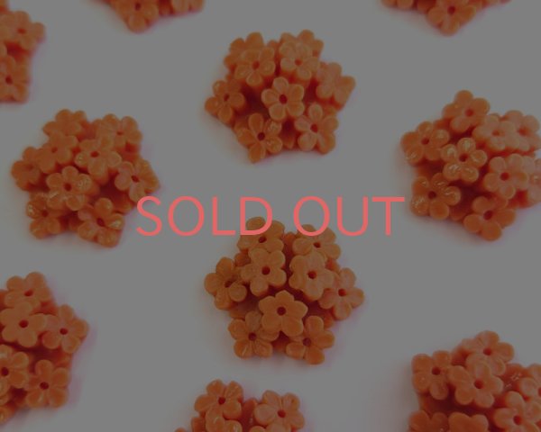 画像1: ヴィンテージ/日本/プラスチック/ヘキサグラムフラワー/コーラル/20mm(1個) (1)