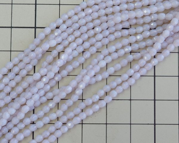 画像2: チェコガラスビーズ/ファイアポリッシュラウンド/ミルキーパープル/約3mm(20個) (2)