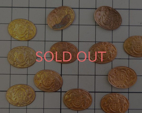 画像3: ヴィンテージ/USA/ブラススタンピング/獅子と一角獣のエンブレム（1個） (3)