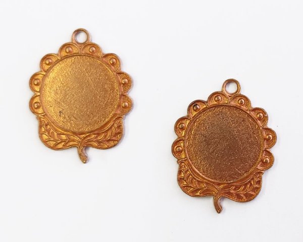 画像2: ヴィンテージ/USA/カッパー/フローラルドロップ（1個） (2)