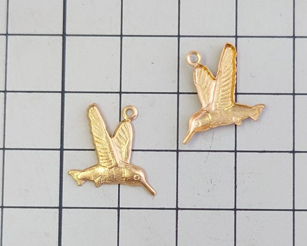 画像2: ブラスチャーム/ハチドリ（1個） (2)