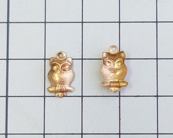 画像2: ブラスチャーム/みみずく（1個） (2)