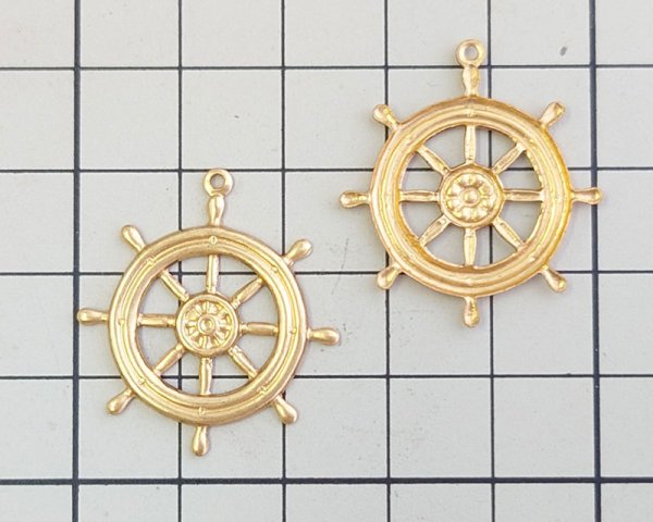 画像2: ブラスチャーム/舵（1個） (2)