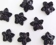 画像2: ヴィンテージ/日本/プラスチック/スターフラワー/ブラック/16mm(1個) (2)