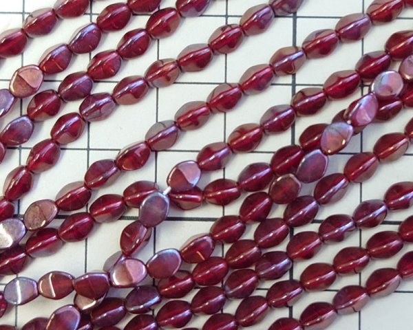 画像2: チェコガラスビーズ/ミニピンチ/ガーネットブロンズラスター/約5×3mm(10個） (2)