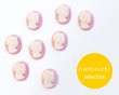 画像1: ns363/ヴィンテージ/ドイツ/ガラスカメオ/ピンク/約10×8mm (1)