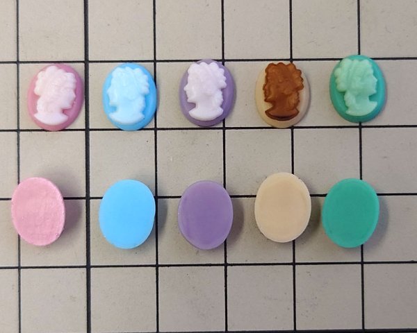 画像3: ns363/ヴィンテージ/ドイツ/ガラスカメオ/グリーン/約10×8mm (3)