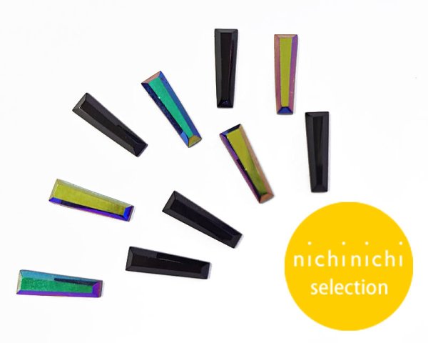 画像1: ns367/ヴィンテージ/ドイツ/ガラスカボション/台形/約14×4mm(1個) (1)