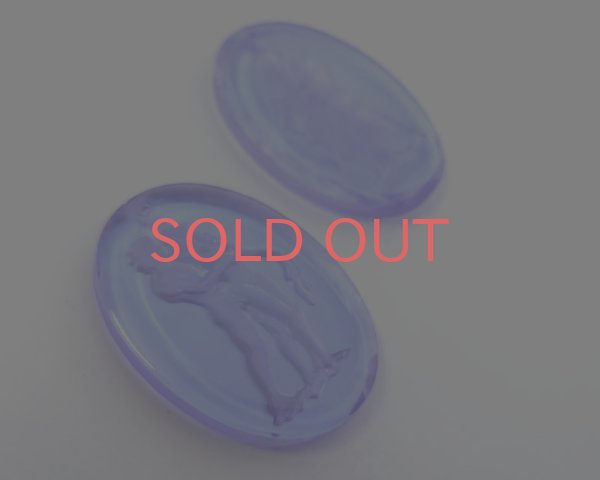 画像3: ns366/ヴィンテージ/ドイツ/ガラスインタリオペンダント/アレキサンドライト/約40×30mm(1個) (3)