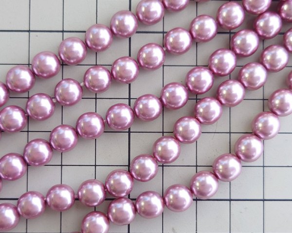 画像2: デッドストック/チェコガラスパール/約8mm/ローズピンク(10個) (2)