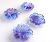 画像3: ns357/ヴィンテージ/ドイツ/ガラス/ブルーパープルフラワー/約22mm/(1個) (3)