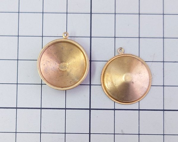 画像2: 18mmリボリ用/ブラスセッティング/グルータイプ（1個） (2)