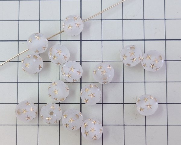 画像3: プラスチックビーズ/フロストラウンド/ゴールドスター(2個) (3)