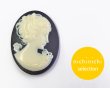 画像1: ns370/ヴィンテージ/ドイツ/プラスチックカメオ/ブラック/約40×30mm (1)
