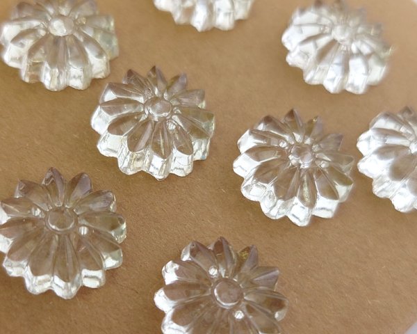 画像1: ヴィンテージ/ヨーロッパ/ガラスソウオン/デイジー(1個） (1)