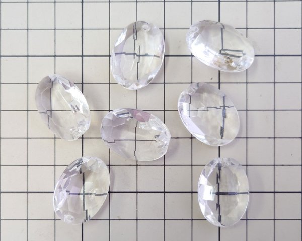 画像2: ヴィンテージ/日本/アクリル/クリアジュエルペンダント/約25×18mm（1個） (2)