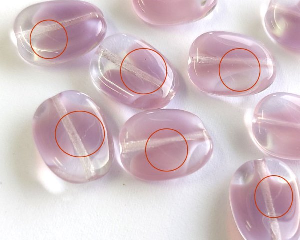 画像3: チェコガラスビーズ/ツイスト/クリア×ミルキーパープル/約12×9mm(2個) (3)