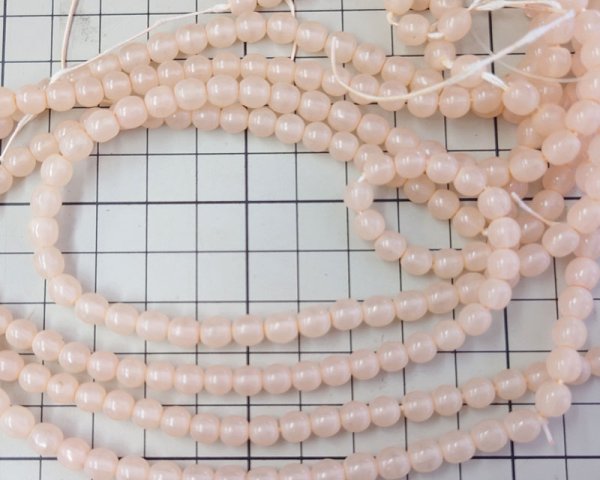 画像2: ヴィンテージ/日本/ガラス/塗装ビーズ/ライトピンクオレンジ(10個) (2)