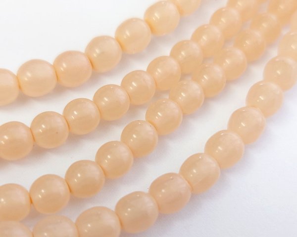 画像1: ヴィンテージ/日本/ガラス/塗装ビーズ/ライトピンクオレンジ(10個) (1)