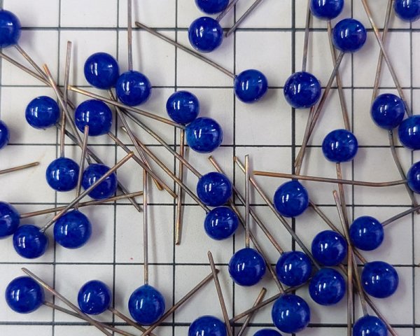 画像2: ヴィンテージ/日本/ランプワークガラスピン/ラピス（1本） (2)