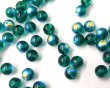 画像1: チェコガラスビーズ/ラウンド/エメラルドオーロラ/約8mm(10個) (1)