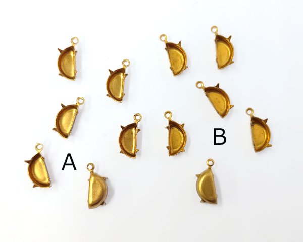 画像1: 10×5mm用/ハーフムーン用/ブラスセッティング(1個) (1)