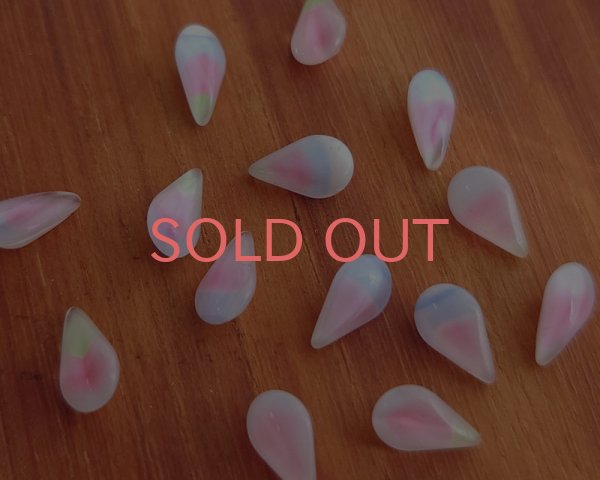 画像1: ヴィンテージ/ドイツ/ガラスストーン/ムーンパステルミックス/8×4.8mm(14個) (1)