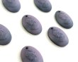 画像2: ns375/ヴィンテージ/ドイツ/ガラスカメオペンダント/ピンクブラック/約18×13mm（1個） (2)