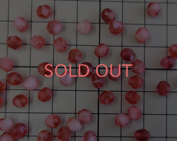 画像2: チェコガラスビーズ/ファイアポリッシュ/6mm/フーシャホワイトミックス(12個） (2)