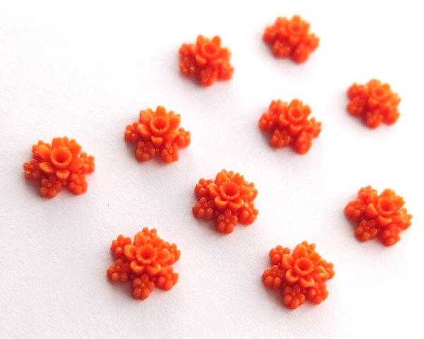 画像1: ヴィンテージ/日本/プラスチック/コーラルスターフラワー(1個) (1)