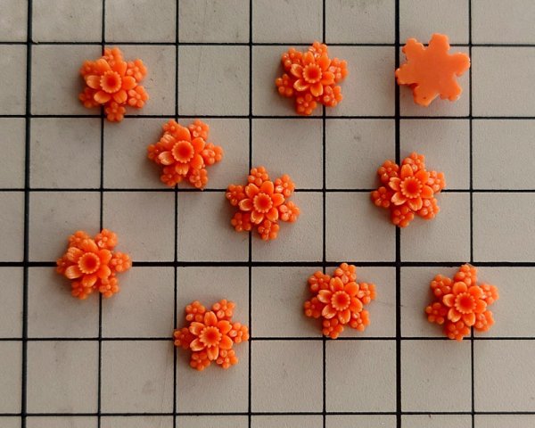 画像2: ヴィンテージ/日本/プラスチック/コーラルスターフラワー(1個) (2)