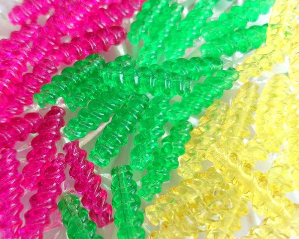 画像2: ヴィンテージ/ドイツ/プラスチック/スパイラルチューブ/クリアイエロー(2個) (2)