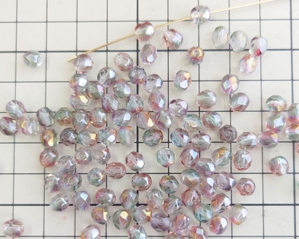 画像2: チェコガラスビーズ/ファイアポリッシュ/6mm/フローライトダブルコート(10個) (2)
