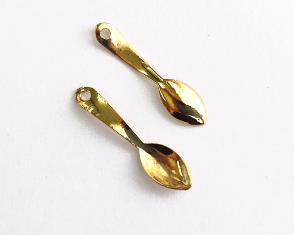 画像1: デッドストック.メタルチャーム/スプーン/ゴールドメッキ（1個） (1)