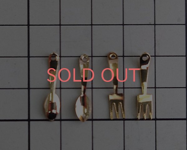 画像3: デッドストックメタルチャーム/フォーク/ゴールドメッキ（1個） (3)