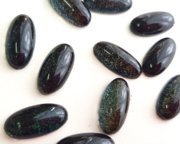 画像1: ヴィンテージ/ガラス/サーモオーバル/約18×9mm(1個) (1)