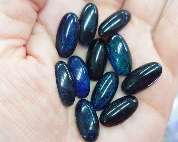 画像2: ヴィンテージ/ガラス/サーモオーバル/約18×9mm(1個) (2)