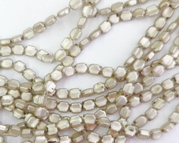 画像1: アンティーク/フランス/スフレガラス/マットシルバー/約5mm（4個） (1)