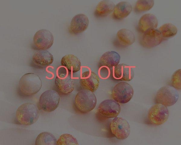 画像1: ヴィンテージ/チェコ/ガラス/ファイアオパール/29ss(1個) (1)