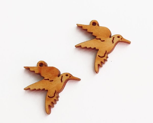 画像1: ウッドチャーム/はちどり（1個） (1)