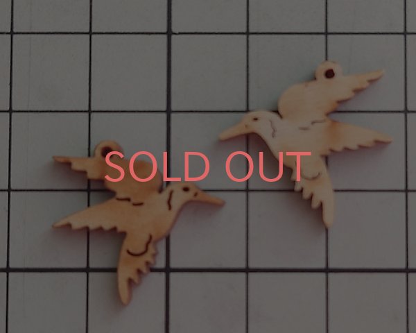 画像2: ウッドチャーム/はちどり（1個） (2)