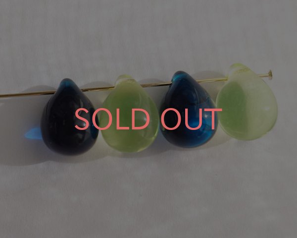 画像5: チェコガラスビーズ/ドロップ/カプリブルー/約14×10mm(1個) (5)