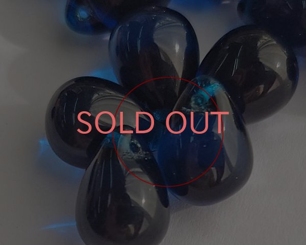 画像6: チェコガラスビーズ/ドロップ/カプリブルー/約14×10mm(1個) (6)