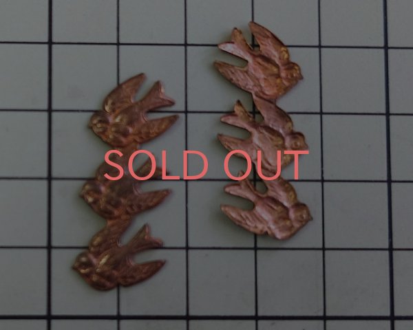 画像3: ヴィンテージ/USA/ブラススタンピング/3羽の鳥(1個) (3)