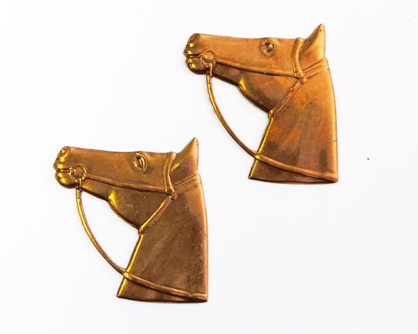 画像1: ヴィンテージ/USA/ブラススタンピング/馬(1個) (1)